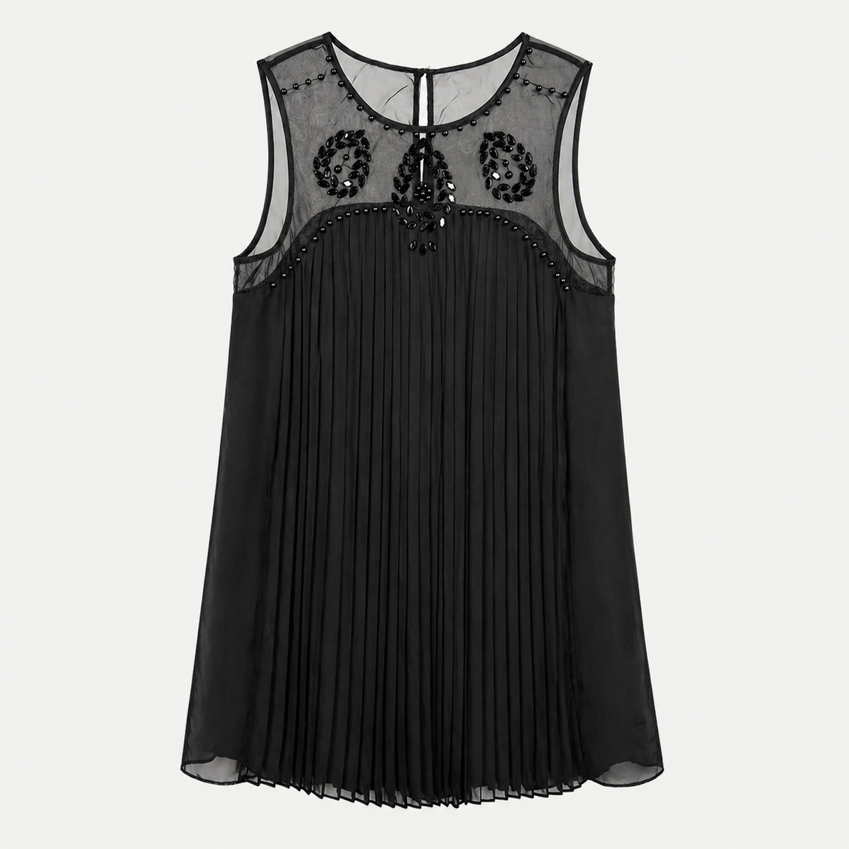 Rochie neagră Vero Moda plisată cu aplicații