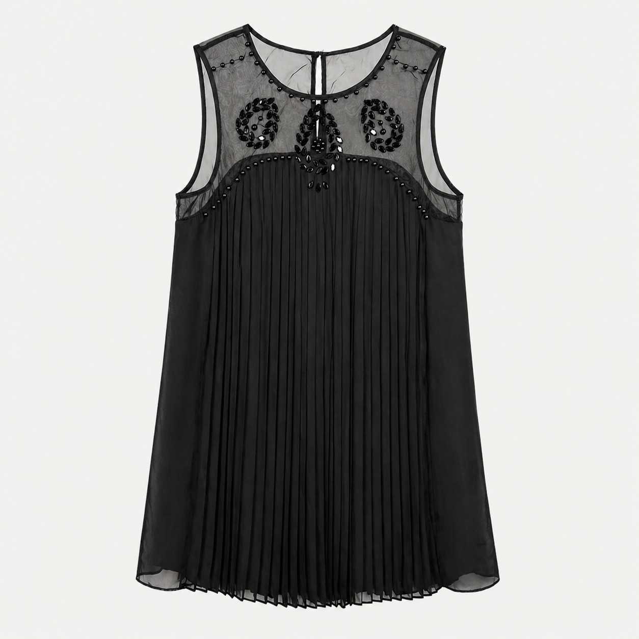 Rochie neagră Vero Moda plisată cu aplicații