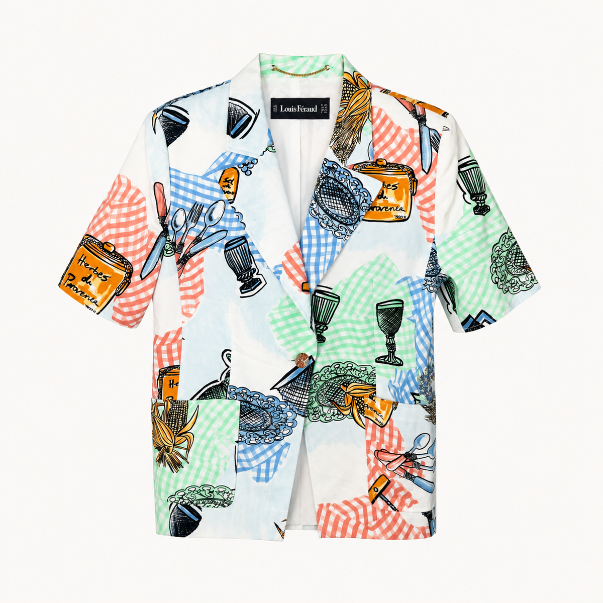 Sacou Louis Féraud vintage de lux cu imprimeu multicolor