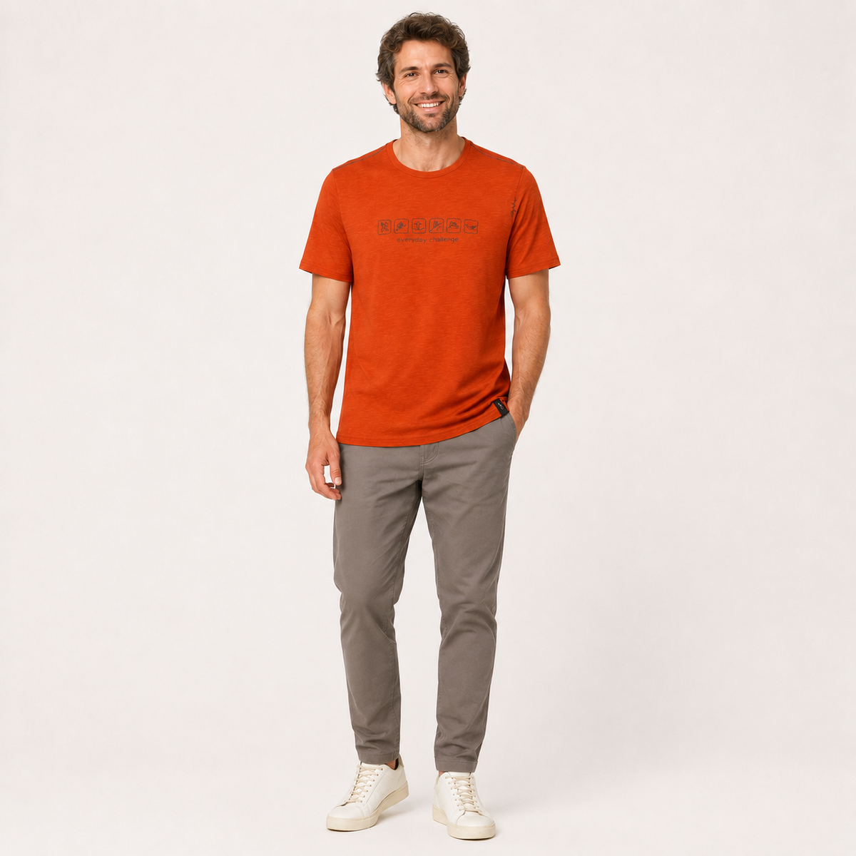 Tricou Chillaz portocaliu cu imprimeu grafic