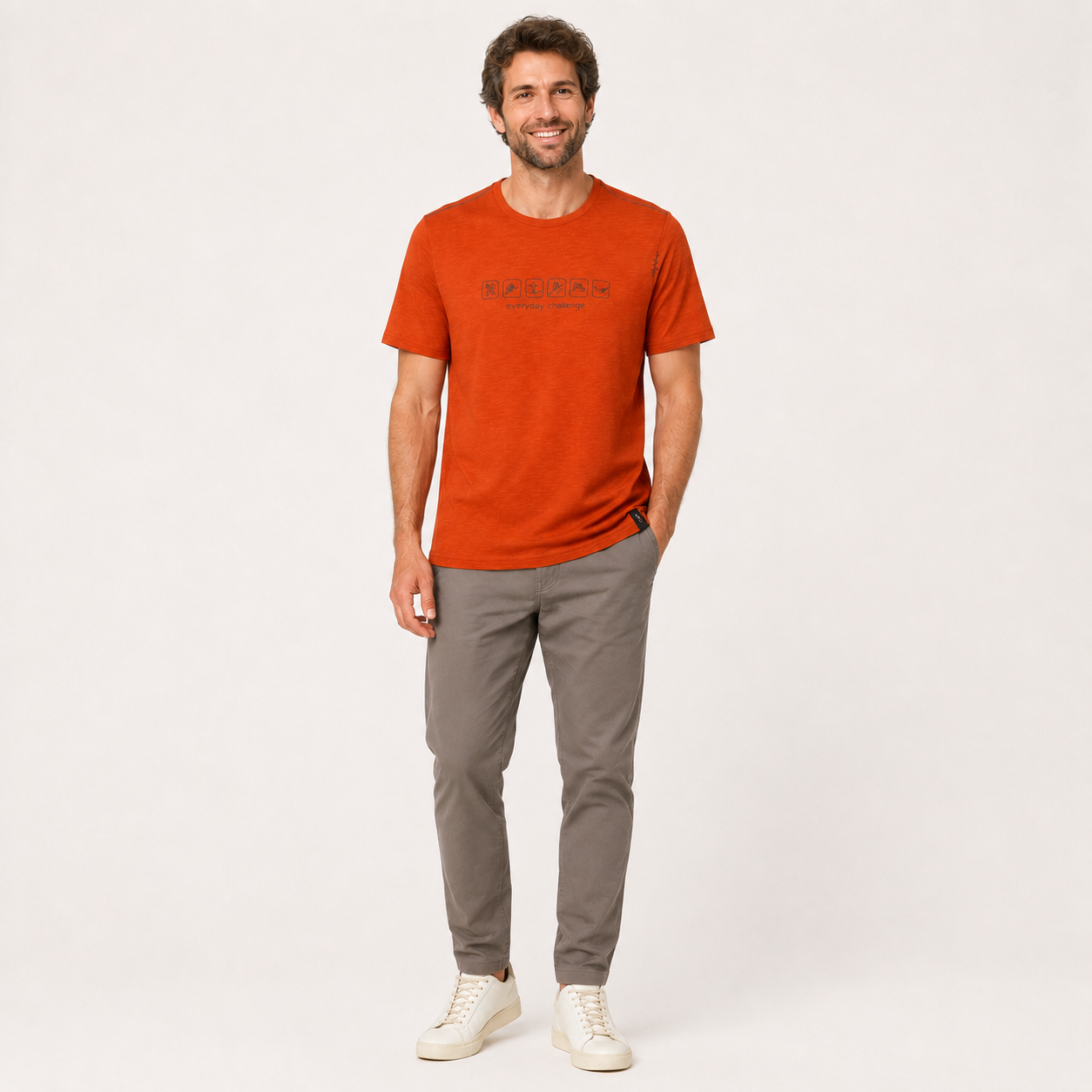 Tricou Chillaz portocaliu cu imprimeu grafic