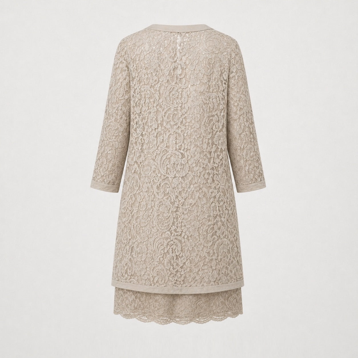 Set rochie din dantelă și cardigan Comma bej