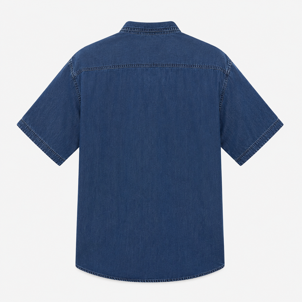 Cămașă Eagle din denim albastru cu mânecă scurtă