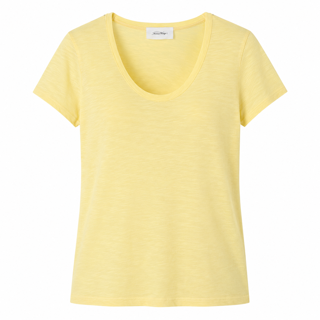 Tricou American Vintage galben cu decolteu rotund