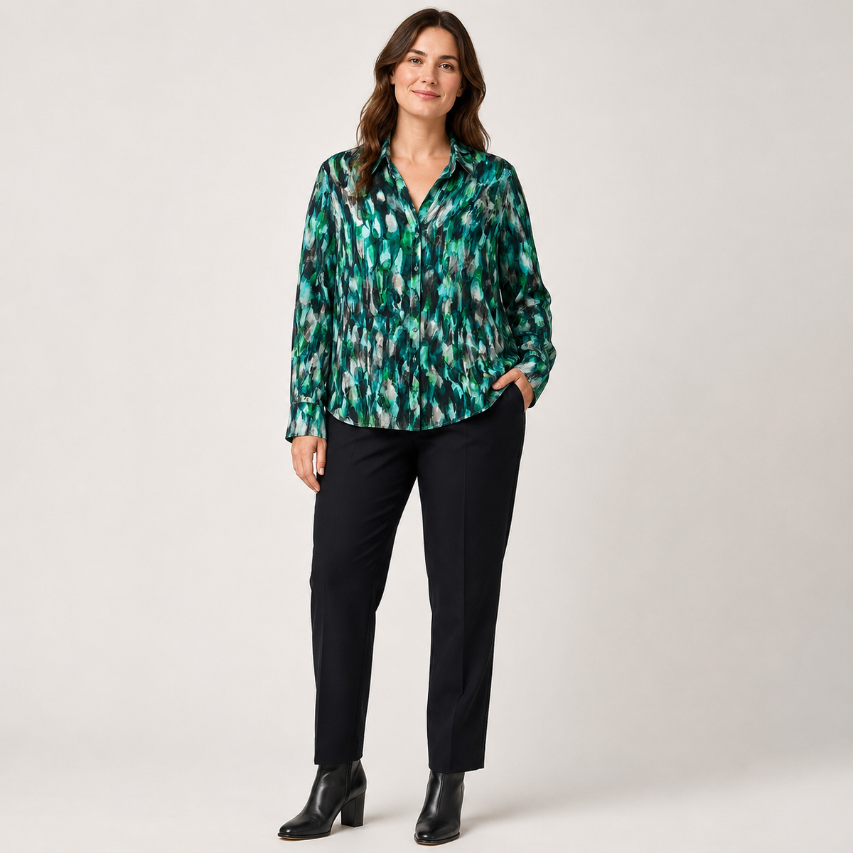 Bluză Gerry Weber Edition cu imprimeu abstract verde