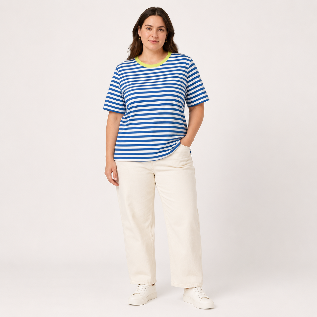 Tricou Triangle by s.Oliver albastru cu dungi
