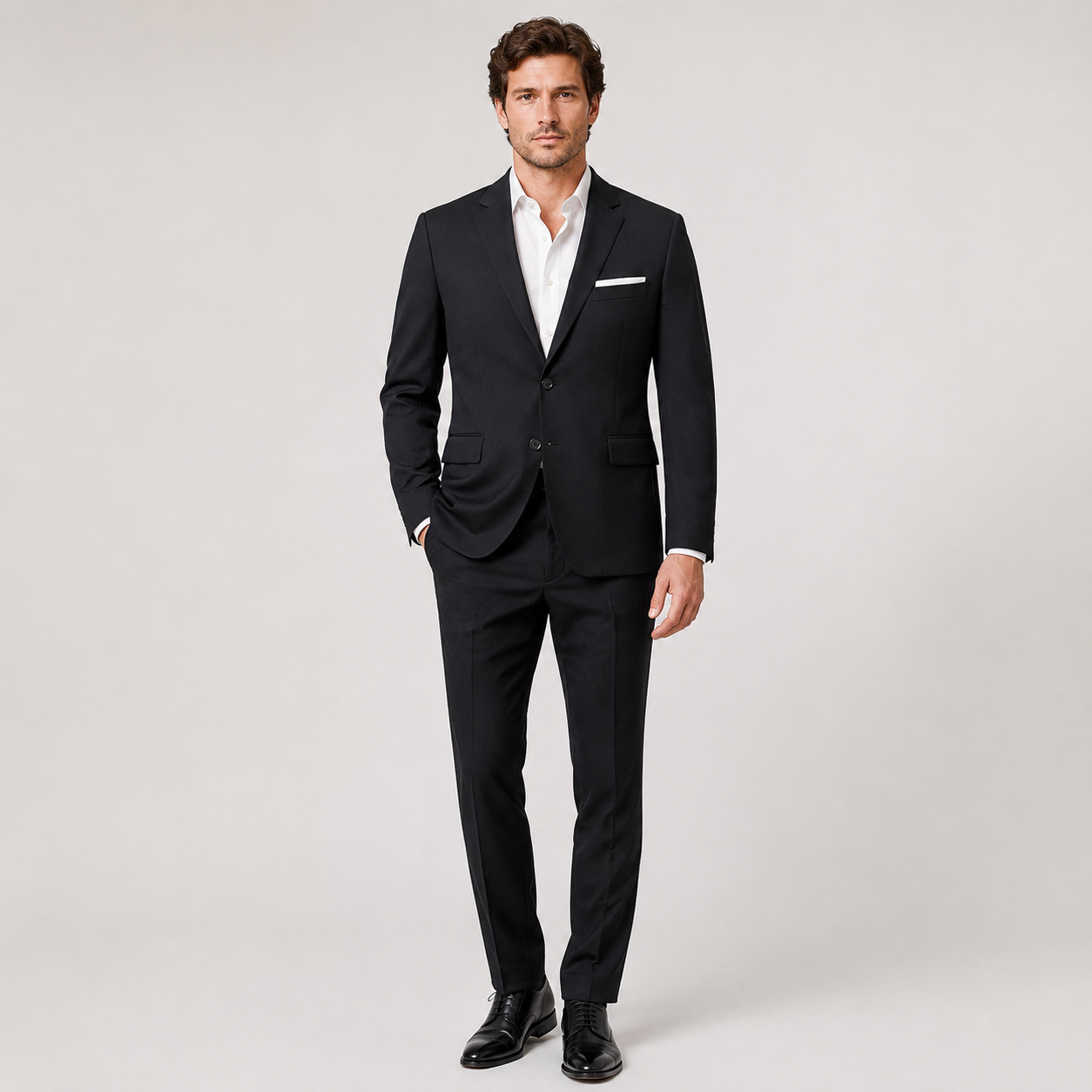 Sacou H&M Slim Fit negru cu lână