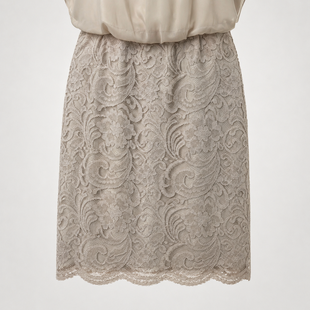 Set rochie din dantelă și cardigan Comma bej