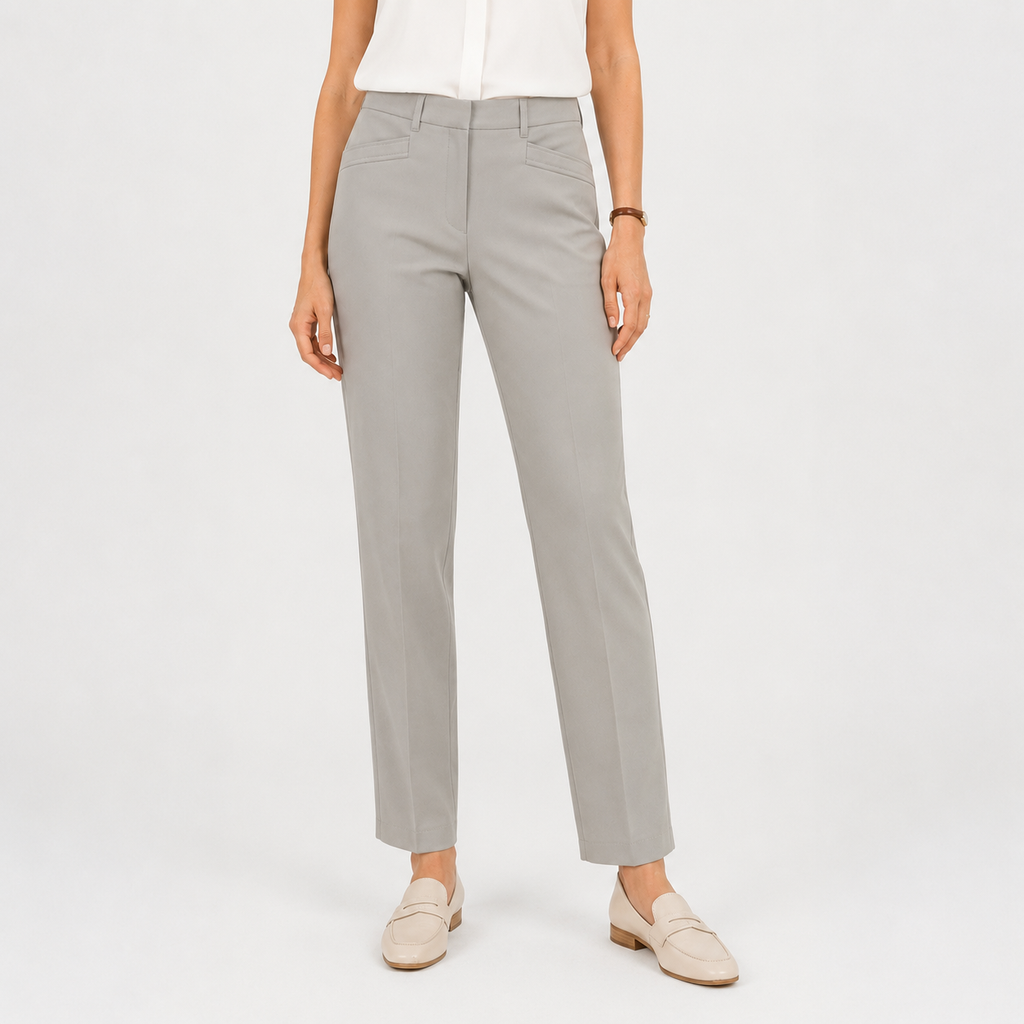 Pantaloni s.Oliver Rachel gri bej regular fit