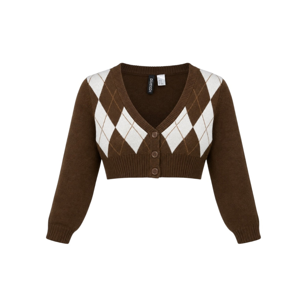 Cardigan H&M Divided cropped cu model argyle