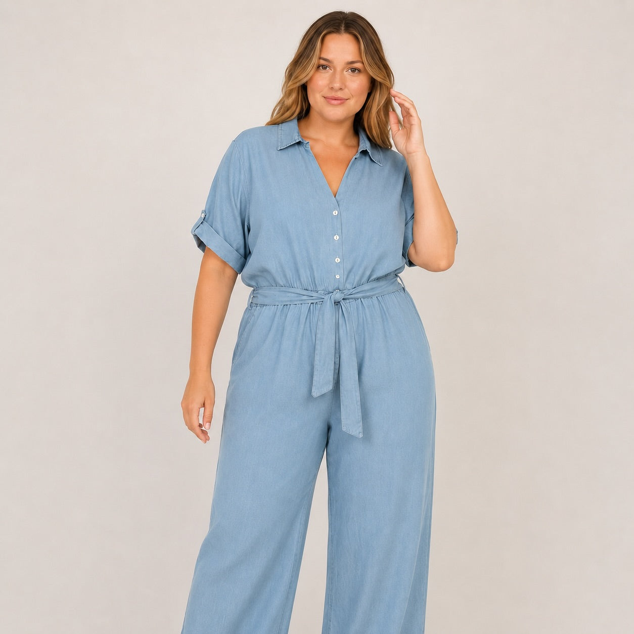 Salopetă LolaLiza albastru deschis wide leg
