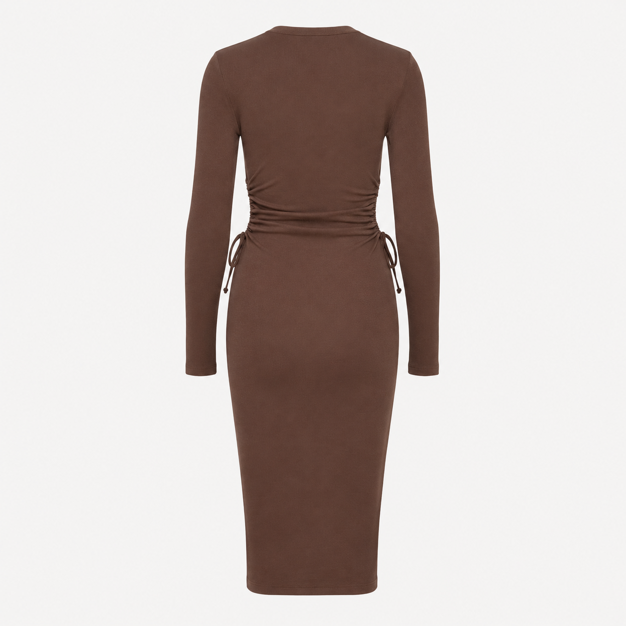 Rochie Envii maro midi cu decupaje laterale