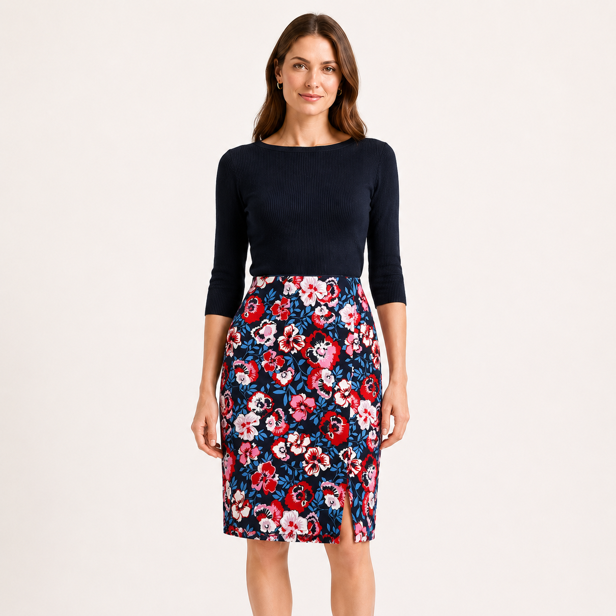 Fustă Gerry Weber florală cu șliț frontal