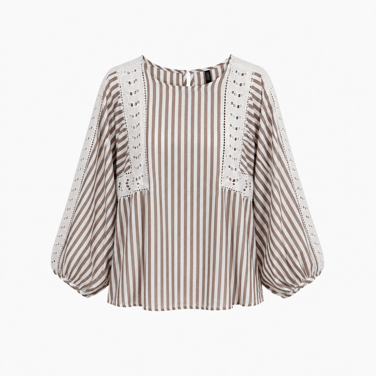 Bluză Ladies Fashion cu dungi și broderie