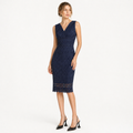 Rochie bleumarin Massimo Dutti din dantelă