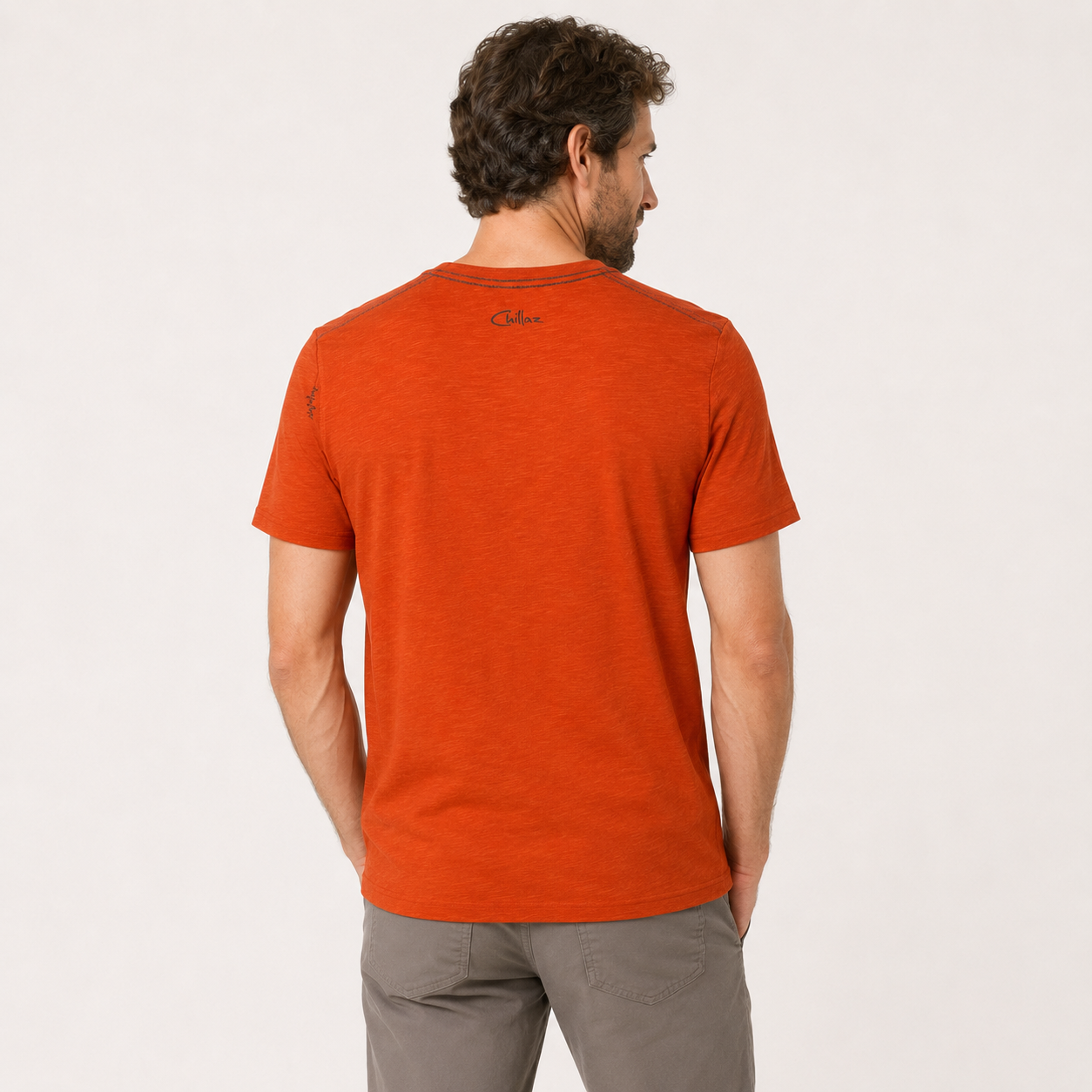 Tricou Chillaz portocaliu cu imprimeu grafic