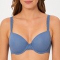 Sutien s.Oliver albastru, cu burete și dantelă