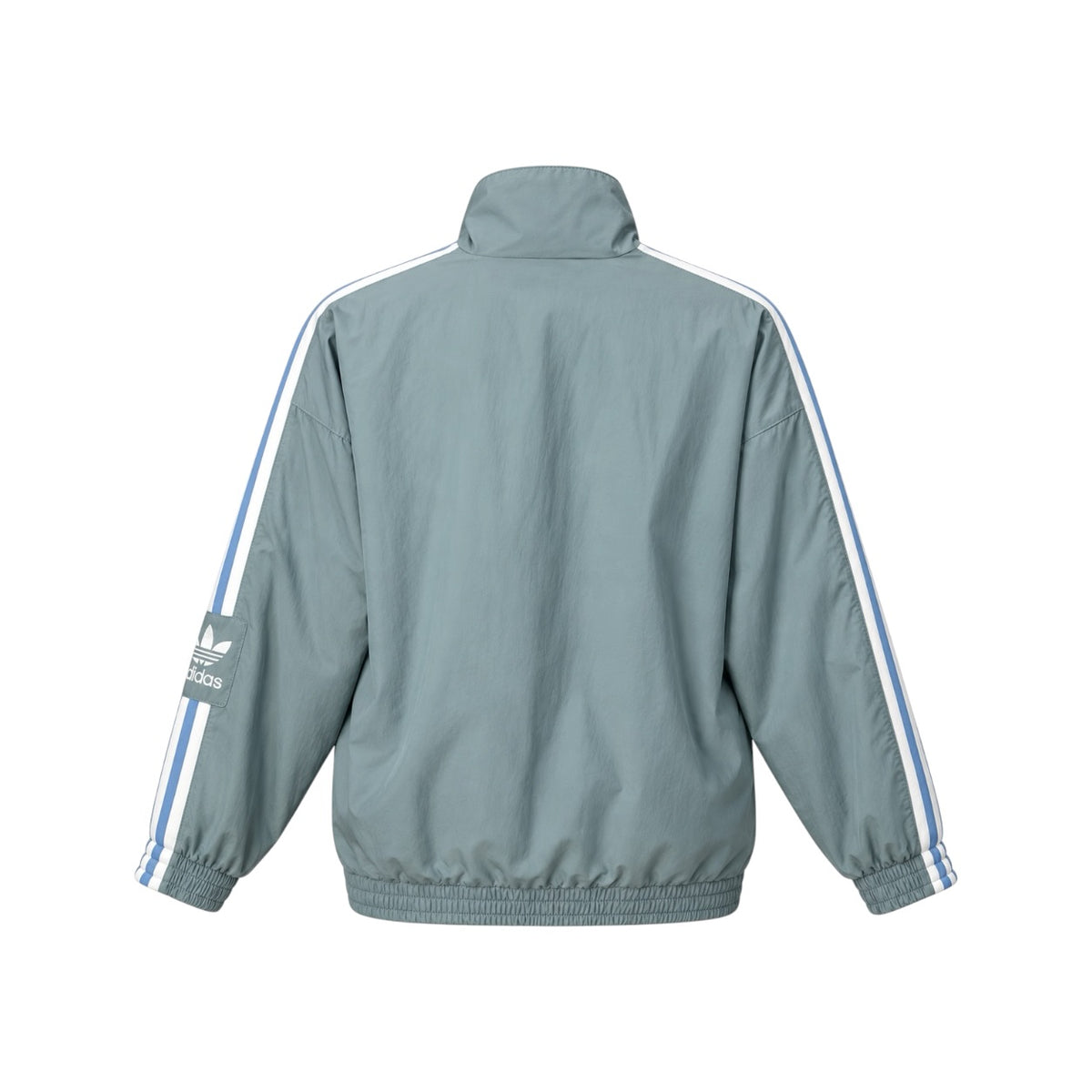 Jachetă adidas Originals Primegreen cu dungi, vedere din spate pe manechin invizibil
