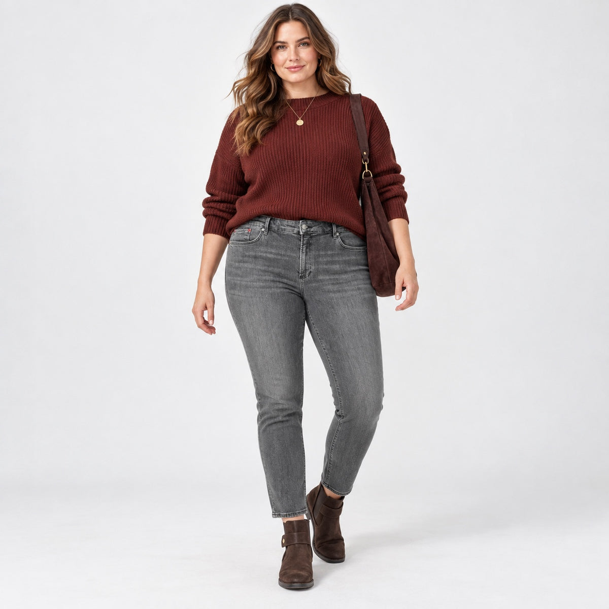 Blugi s.Oliver Betsy gri slim, vedere completă pe model