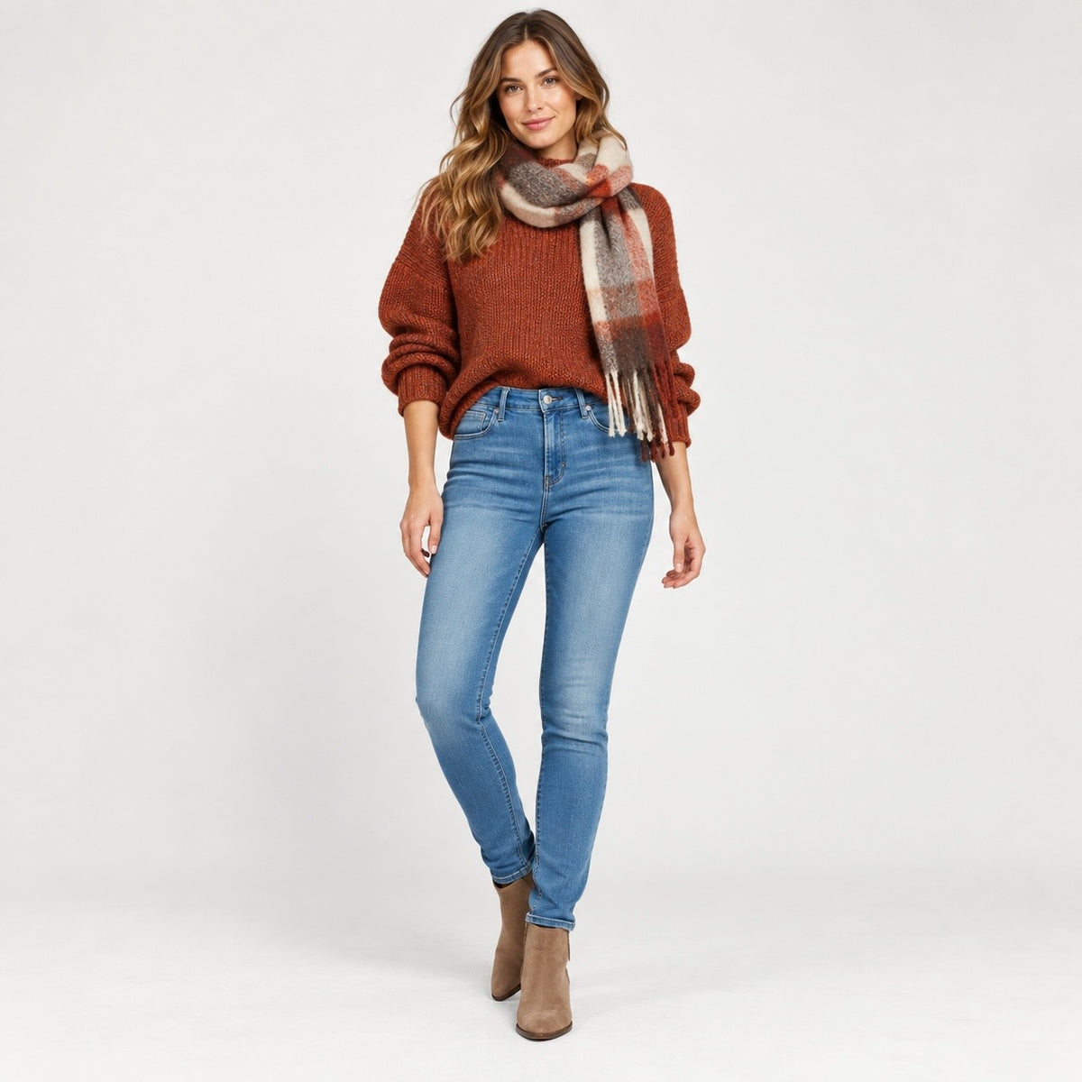 Blugi s.Oliver Izabell albastru deschis skinny, vedere completă pe model