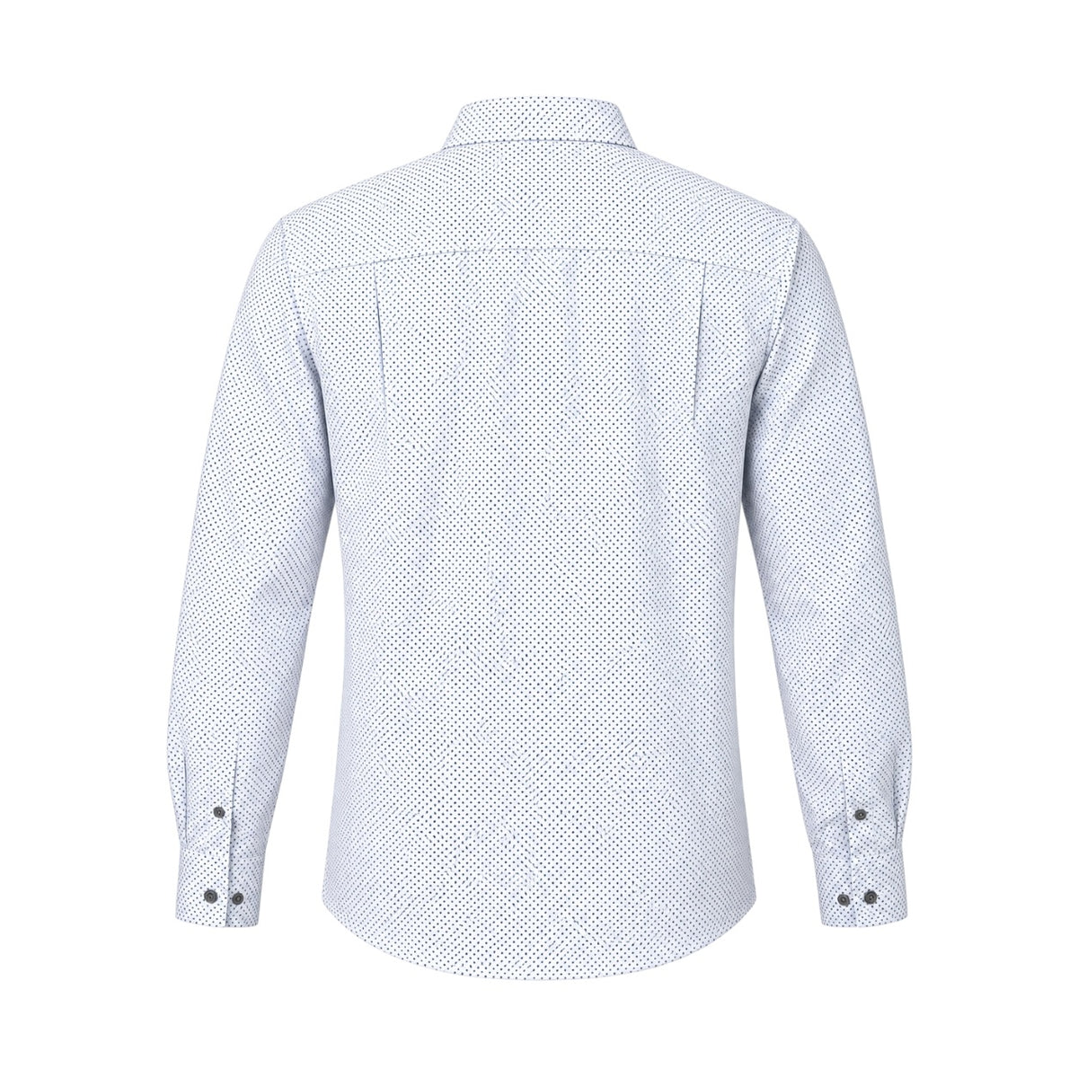 Cămașă Next Tailoring albă cu microprint albastru, vedere din spate produs