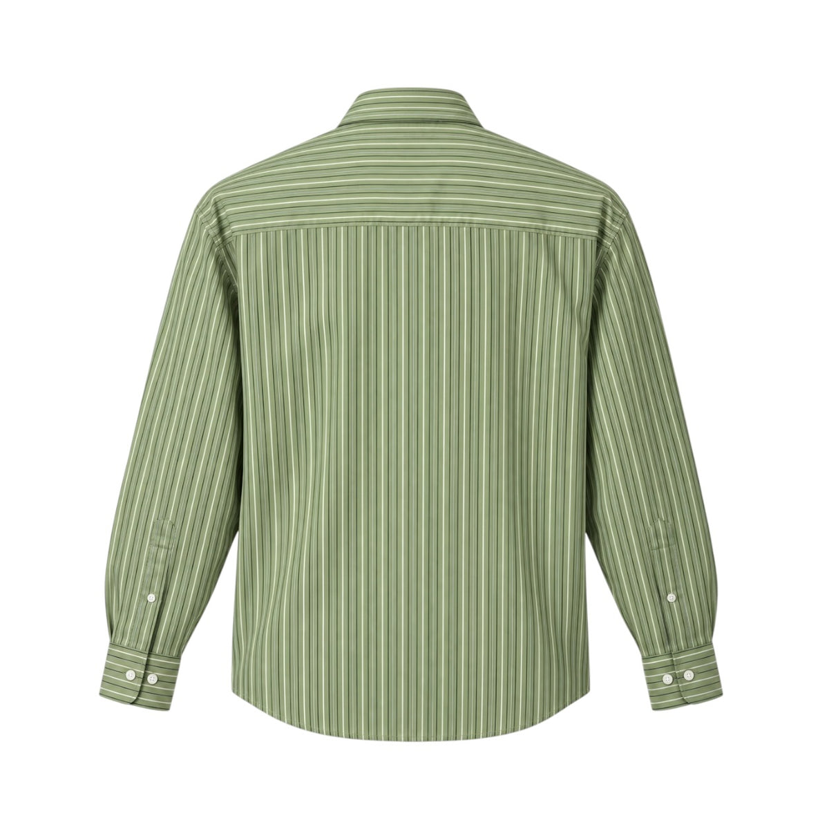 Cămașă Selected Homme verde cu dungi, vedere din spate produs