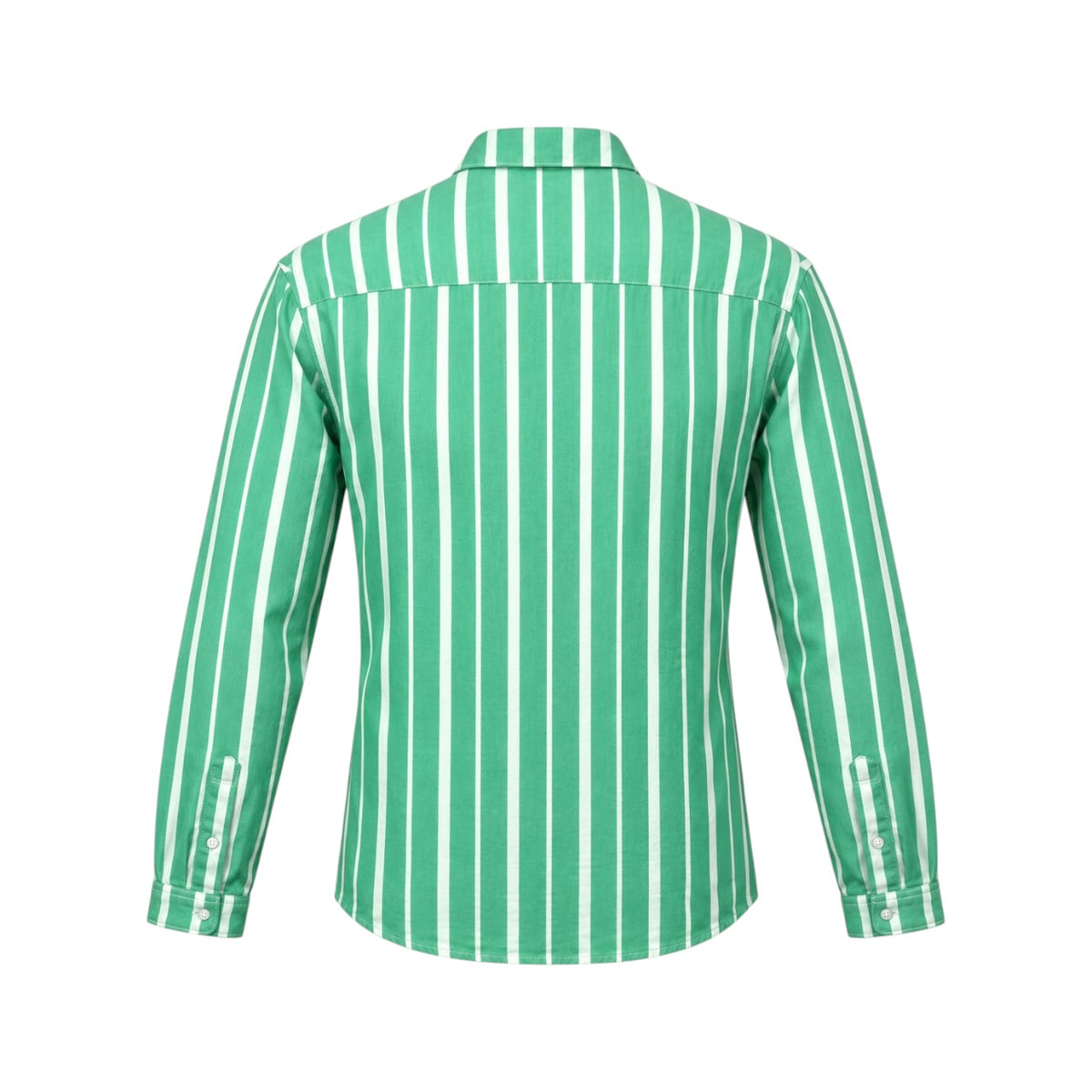 Cămașă Tom Tailor Denim verde cu dungi albe, vedere din spate produs