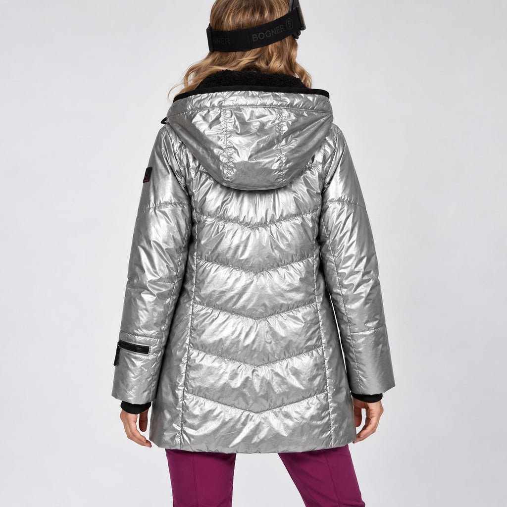 Geacă Bogner Fire+Ice Irma argintie, vedere din spate pe model