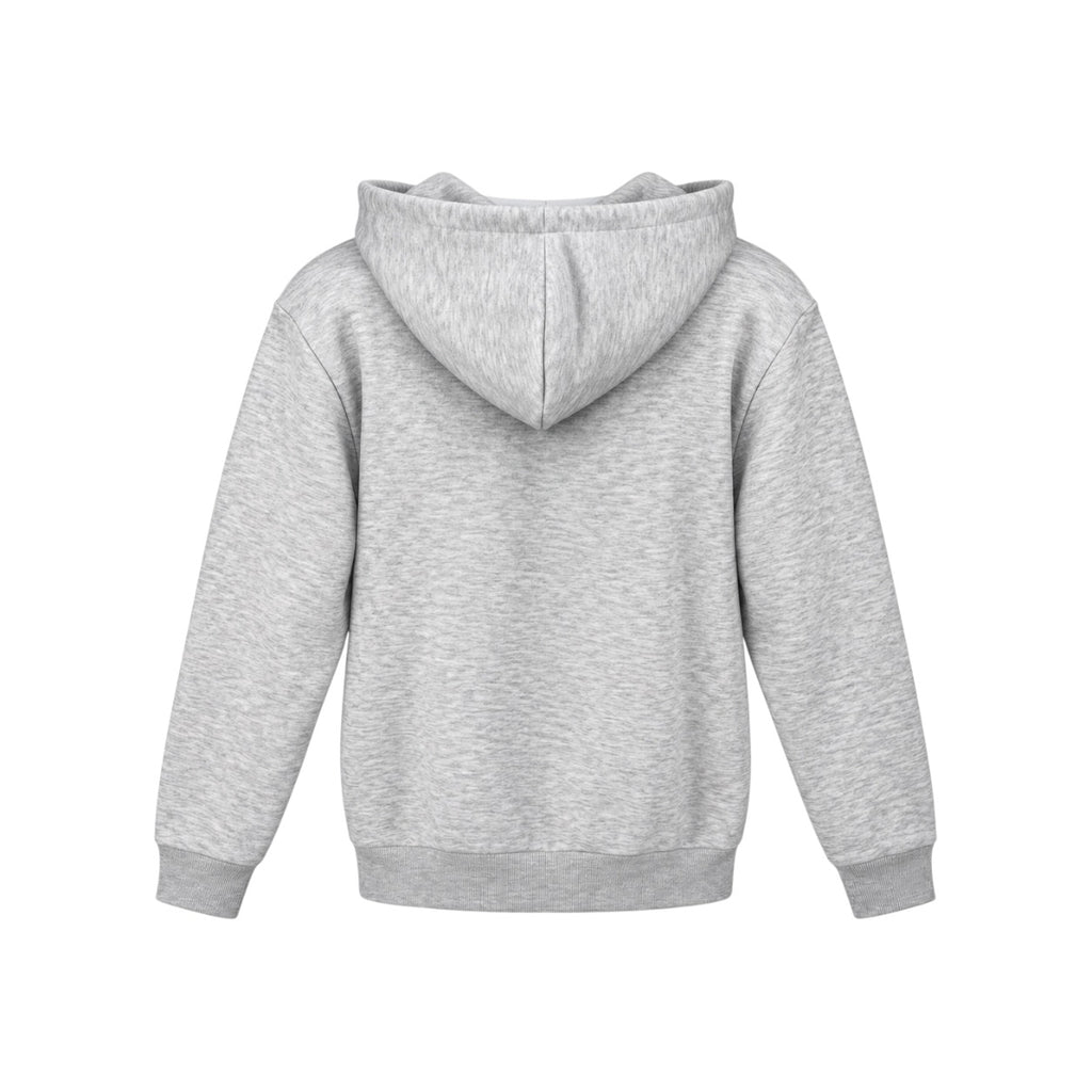 Hanorac Jack & Jones gri melanj cu logo albastru, vedere din spate produs