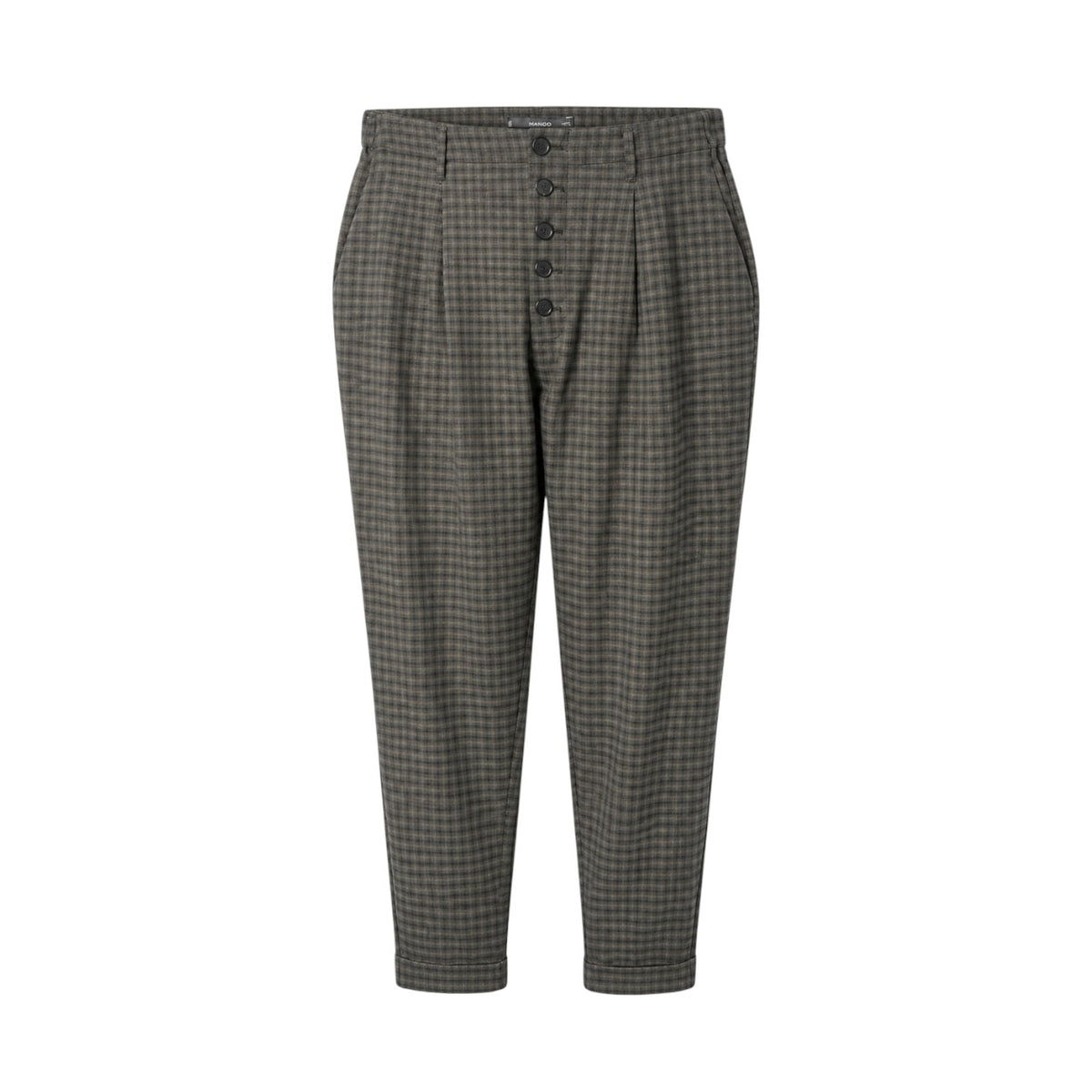 Pantaloni Mango în carouri, produs față