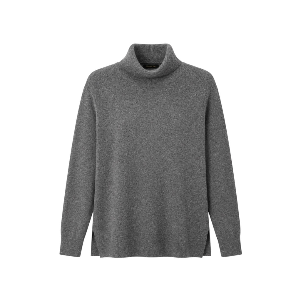 Pulover Massimo Dutti gri din lână și cașmir cu guler rulat