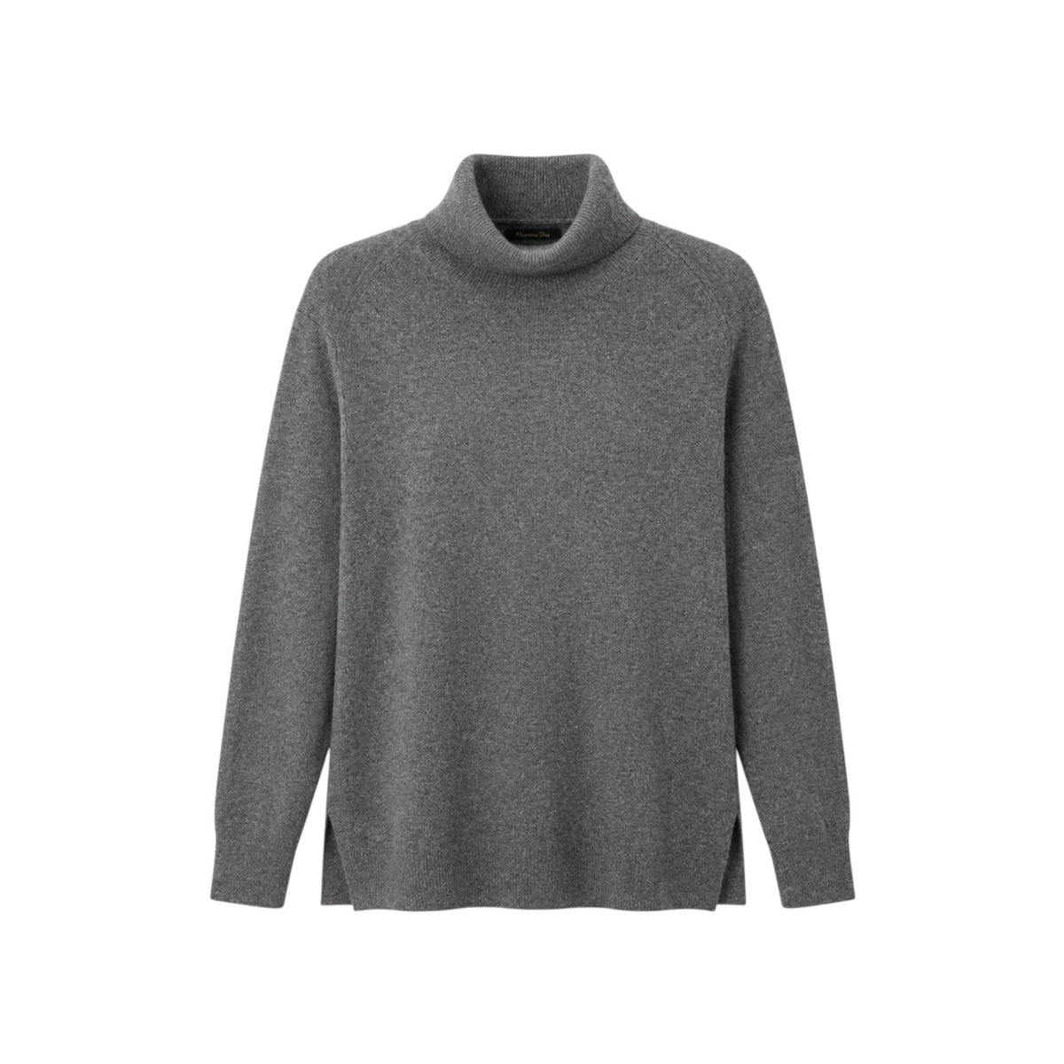 Pulover Massimo Dutti gri din lână și cașmir cu guler rulat