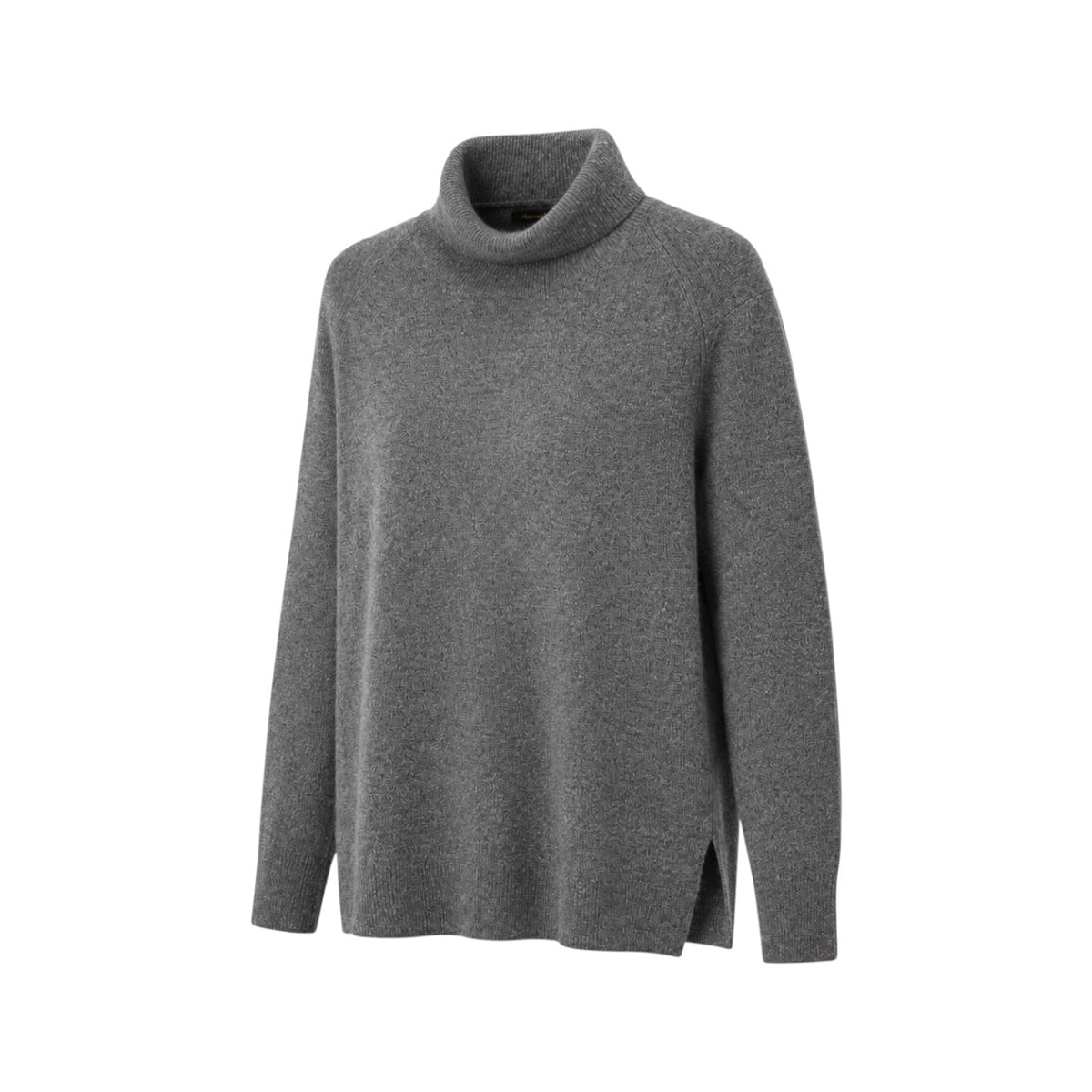Pulover Massimo Dutti gri din lână și cașmir cu guler rulat