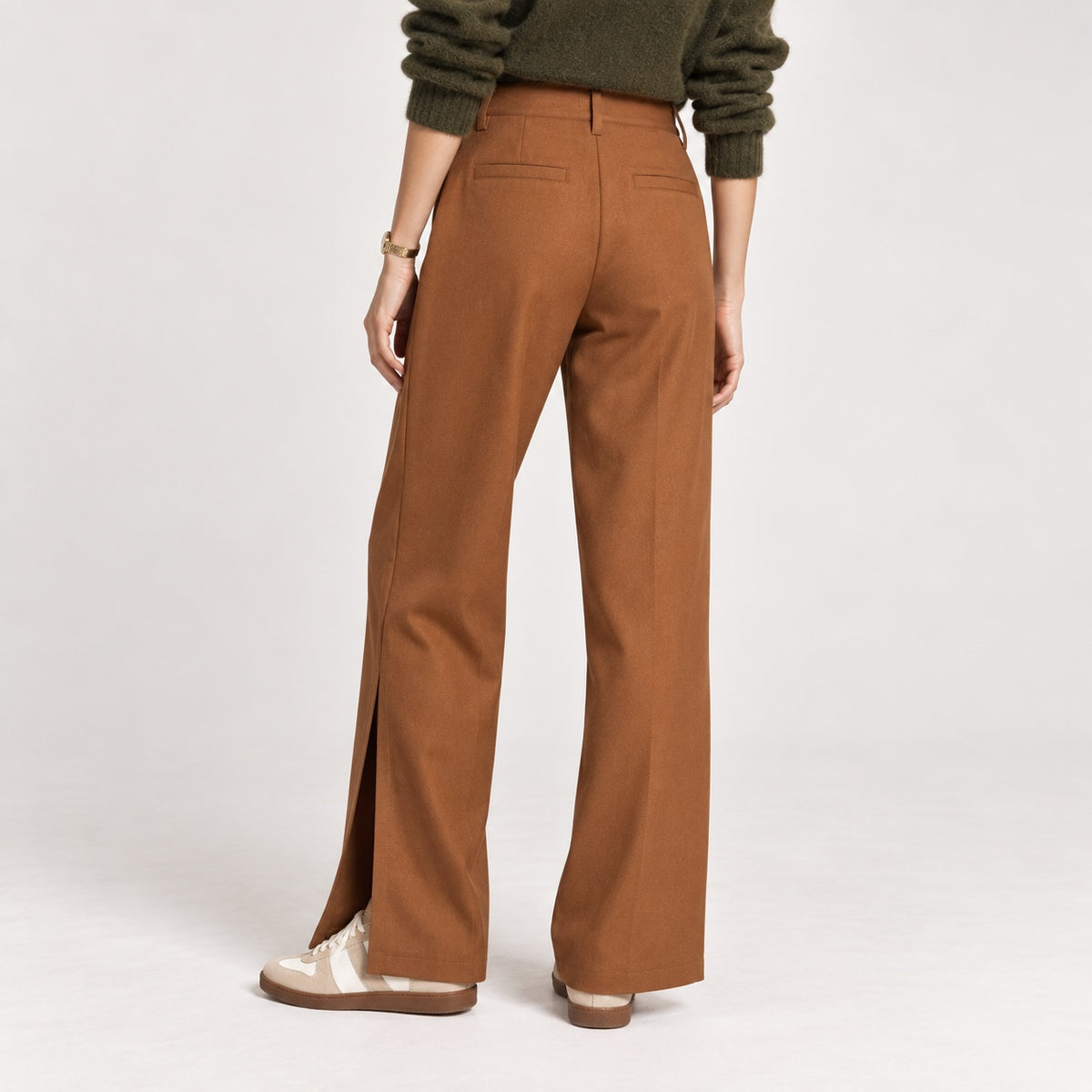 Pantaloni Nicla maro wide leg, vedere din spate