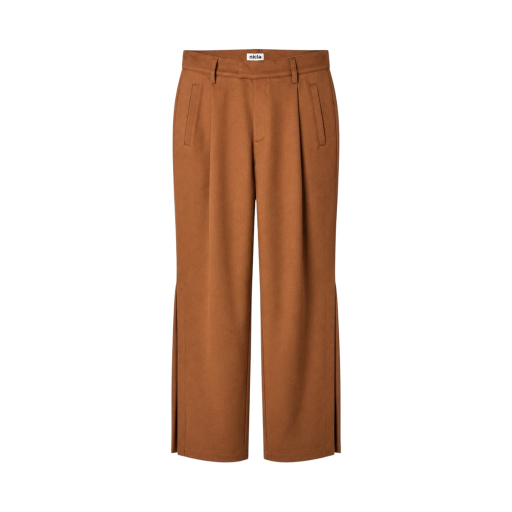 Pantaloni Nicla maro wide leg, produs față