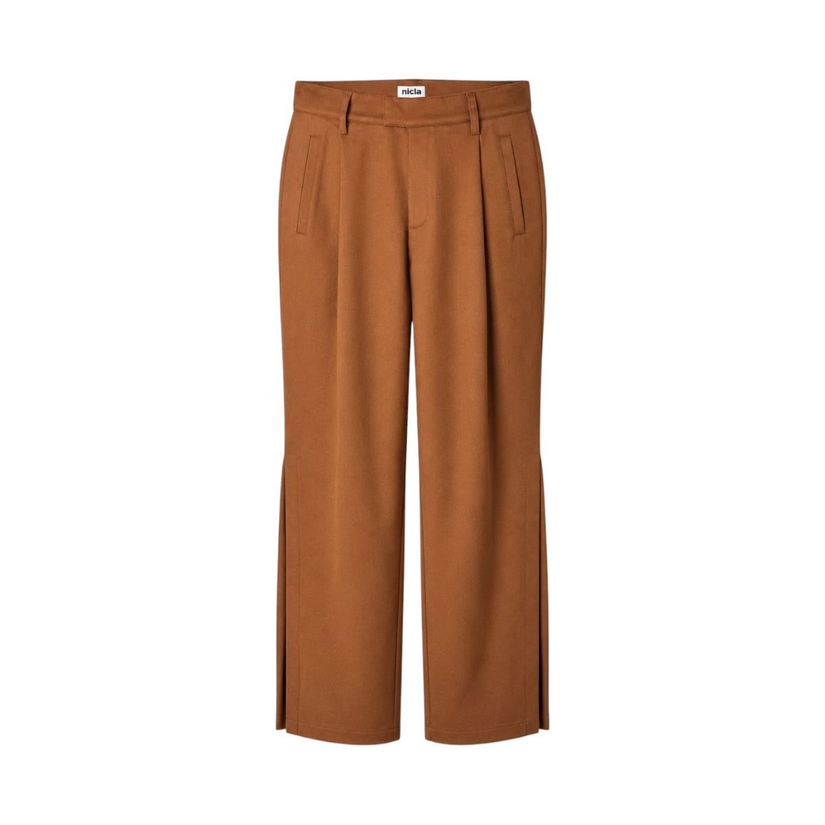 Pantaloni Nicla maro wide leg, produs față