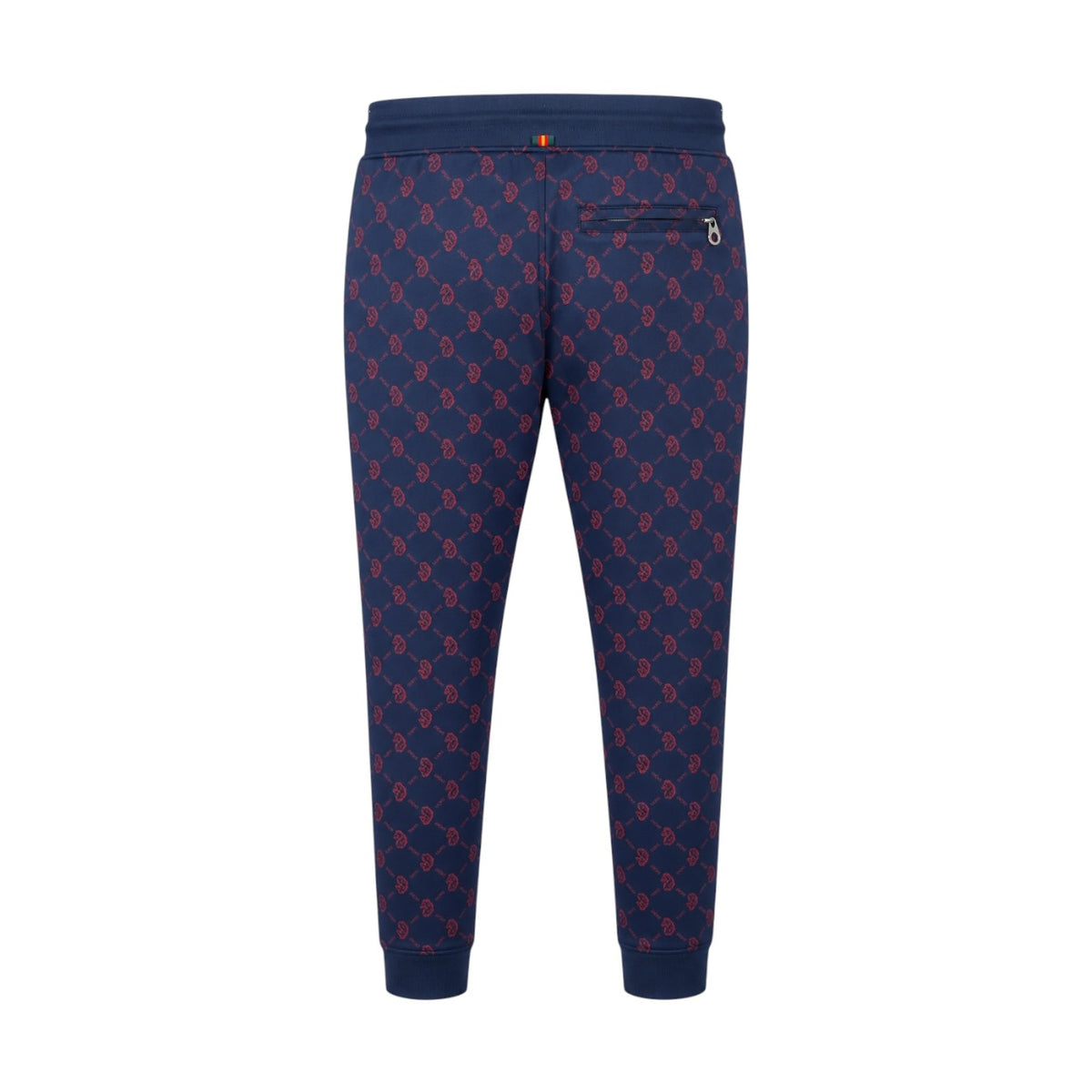 Pantaloni de trening Luke Sport bleumarin cu imprimeu roșu, vedere din spate produs