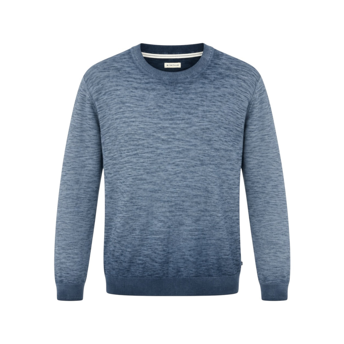 Pulover Tom Tailor albastru cu efect washed, vedere frontală produs