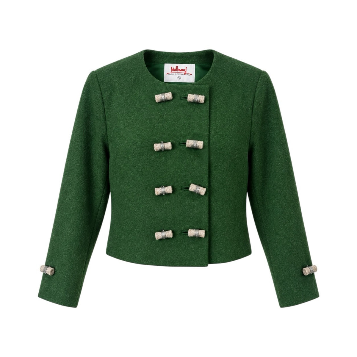Sacou Mothwurf Austrian Couture verde, vedere frontală produs